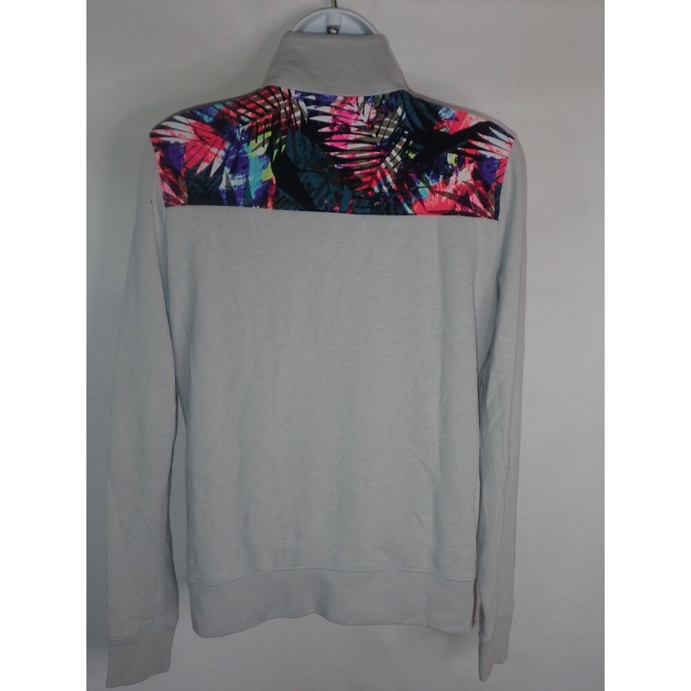 Victoria's Secret PINK Women XS Half-Zip Pullover Sweatshirt Gray Tropical Yolk - Picture 4 of 6